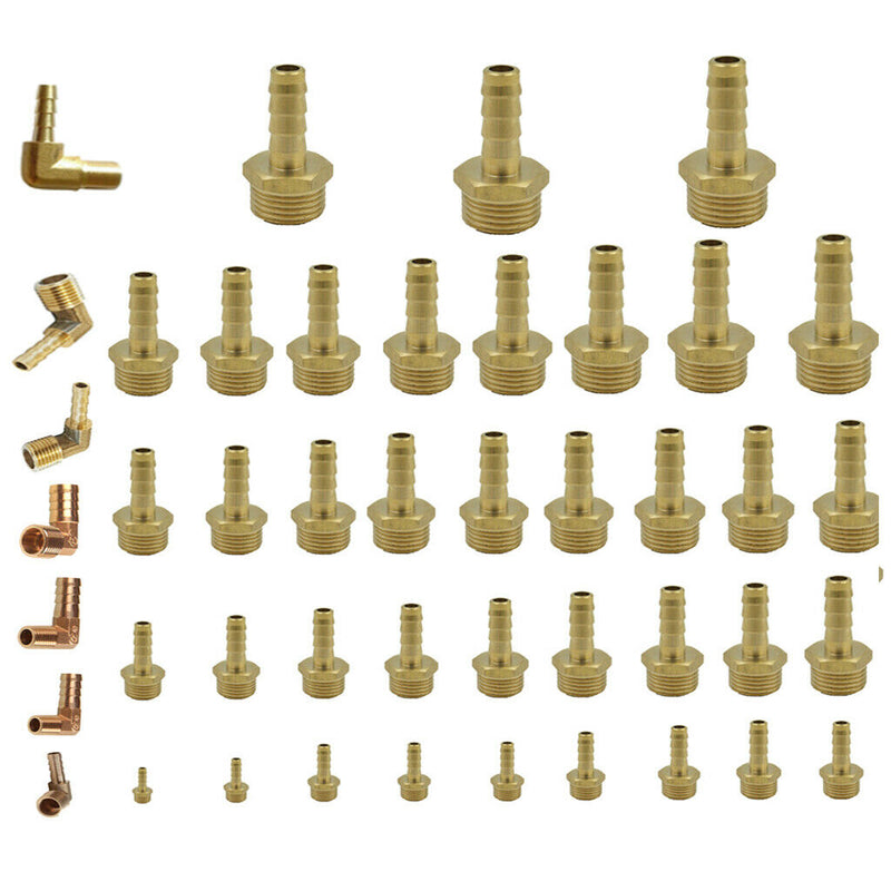 6x 1/2 Brass Elbow Fitting 90 Degrees BSP External Thread