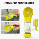 Multi-function Portable Pet Water Bottle Small Dogs Drinking Bowl (Yellow) A