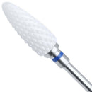 White Ceramic Flame Bit for Hard Gel & Acrylic Nail Art Electric Manicure D