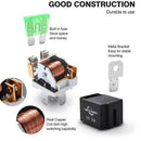 6pcs 5-Pin SPST Automotive Electrical Relays with 14AWG Wires Car FuseB Ew