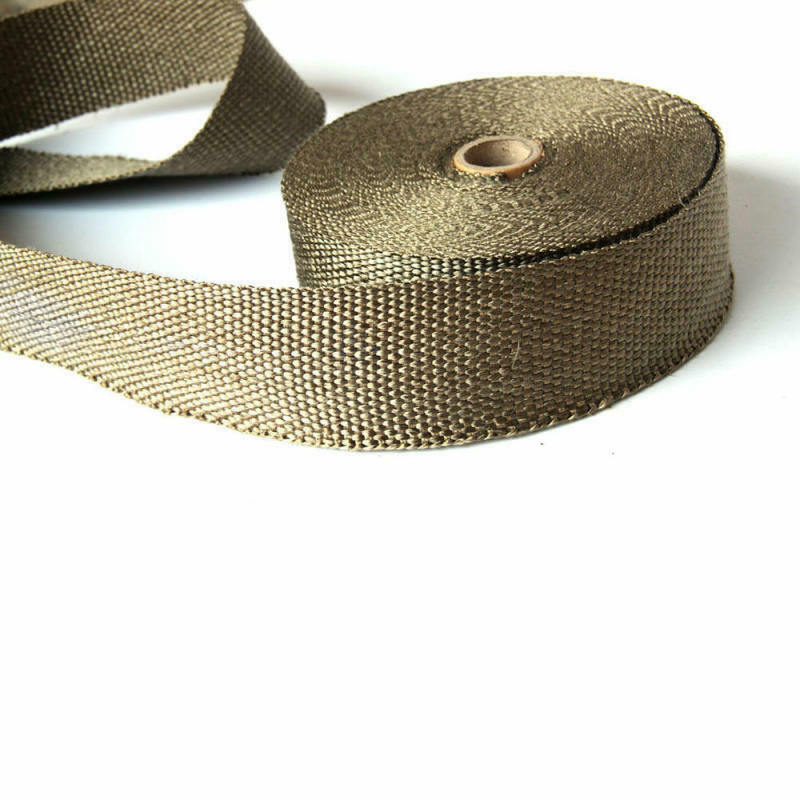 2x Exhaust Manifolds Titanium Heat Wrap Tape Thermal Automobile Refitting+straps