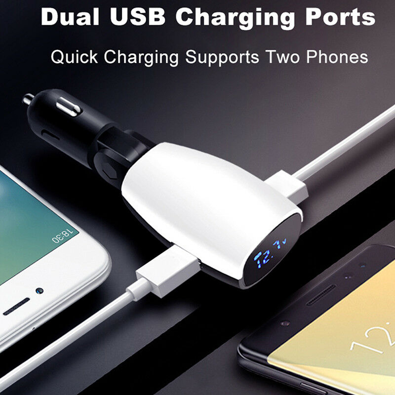 Dual Port 3.1A SPB Car Cigarette Adapter Charger Lighter Digital LEDVoltmeterSP