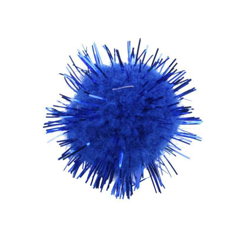 100 pcs Mini Colorful Sparkly Glitter Tinsel pompon Balls Toys Dog Cat Bird C6E2