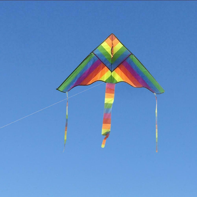 Delicate Rainbow Triangle Kite Outdoor Children Fun Sports Kids Toys Gift 1Pcs
