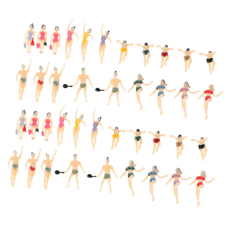 40 Pieces HO Scale 1:100 Figures Sandtable Train Building Layout Decor