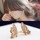 New Fashion Women Lady Elegant Butterfly Crystal Rhinestone Stud Ear Earrin G7G1