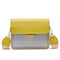 Hit Color Shoulder Handbags Women Chain Leather Flap Crossbody Bag (Yellow) A