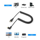 High Speed HDMI to Mini HDMI Cable Extensible Spring Left Curl HDMI Wire