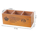 3 Grids Wooden Table Storage Box Holder Jewelry Cosmetic Sundries Box Flowerpot