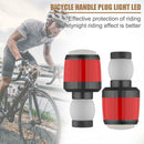 1Pair Safety Bike Handle Bar Grip End Plug LED Light Cycling Warning Lamp