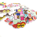 20 pcs Wooden Train Design Sewing Buttons, 25 x 22mm. Perfect for children' Z6L2