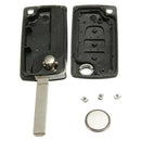 3 Button Folding Remote Key Fob Case Shell with Blade For Citroen C4 C5 C6