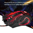 Wired Gaming Mouse 5500DPI 6-Button LED USB Optical Laptop Pro Gamer For PC X4G2
