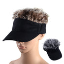 BROWN&BLACK Toupee Wig Hairpiece Baseball Hat Sun Visor Cap Adjustable Hook Loop