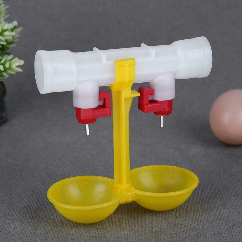 Double Outlet Drinking Hanging Chickens Cups Nipple Drinker Poultry Waterer A