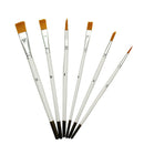 6 white wooden nylon brushes Drawing Gouache watercolor pen and oil brush sS Ew