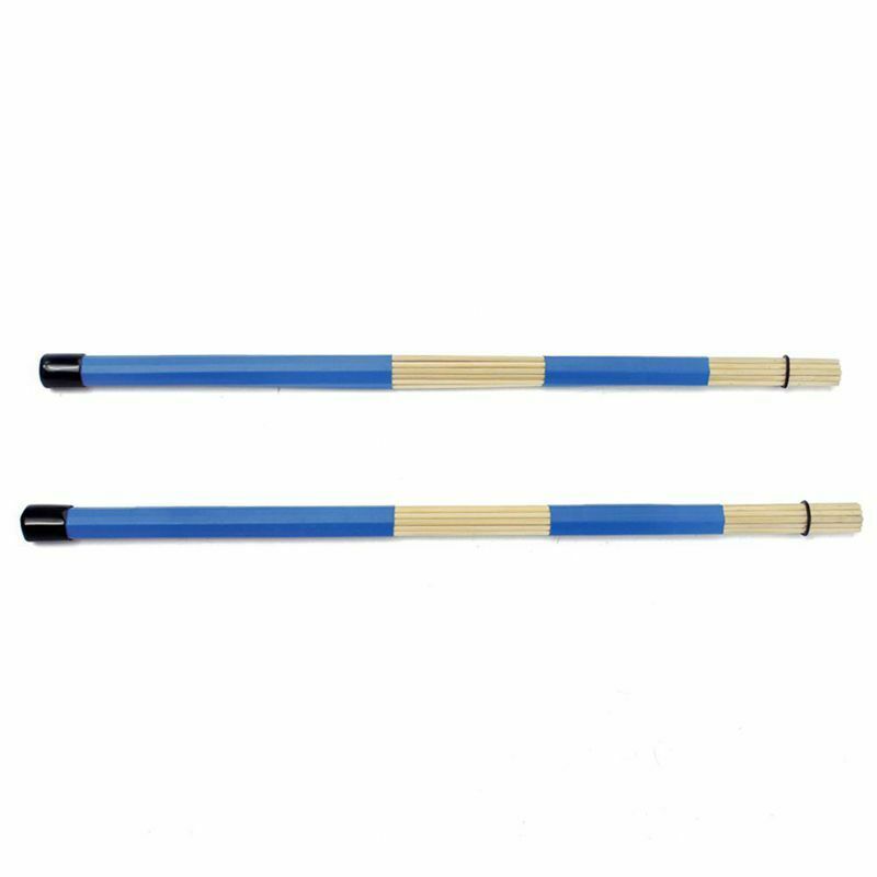 2 Pieces Drum Brushes Sticks Bamboo Rods Percussion Instrument Accessory Bl