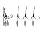 6Pcs Weighted Fishing Crank Barbed Lead Offset Lure Hooks with Spoon Sequins