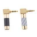 2 Pack Premium 2.5mm L-shaped Right Angle 4 Pole Male Plug Conductor Connector,