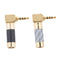 2 Pack Premium 2.5mm L-shaped Right Angle 4 Pole Male Plug Conductor Connector,