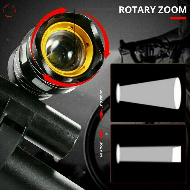 Bicycle Front Rear Light Rechargeable USB Headlamp Headlight BIke LED T6