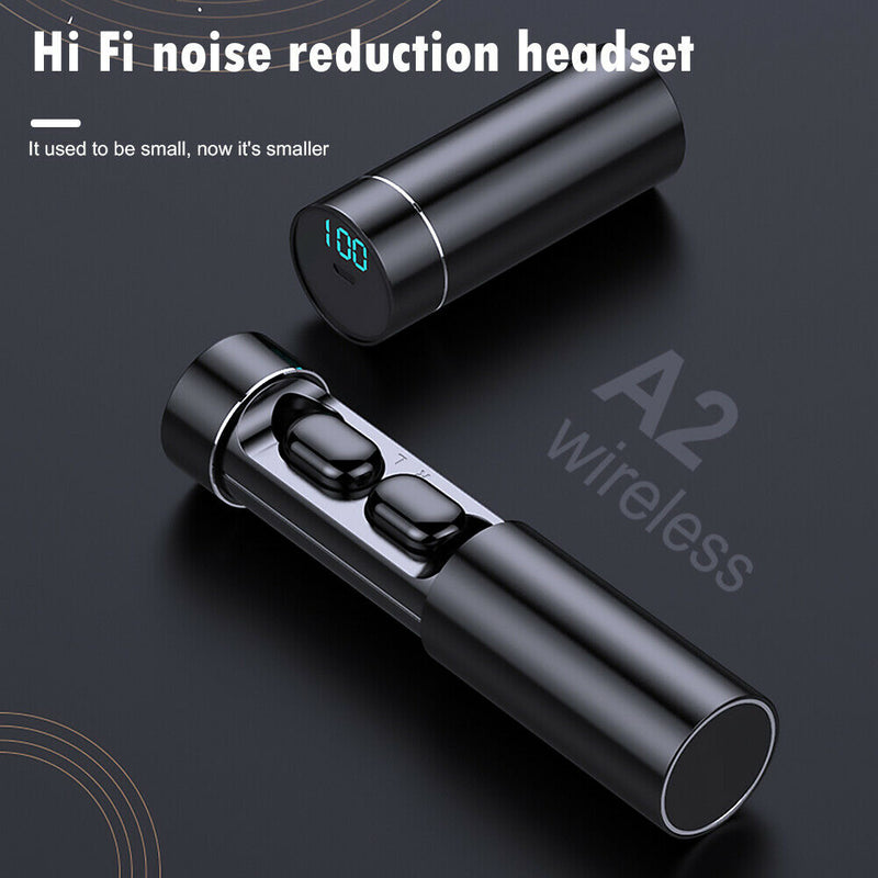 A6 TWS Wireless Earbuds Bluetooth Earphones Headset w/Charge Case (Black) A
