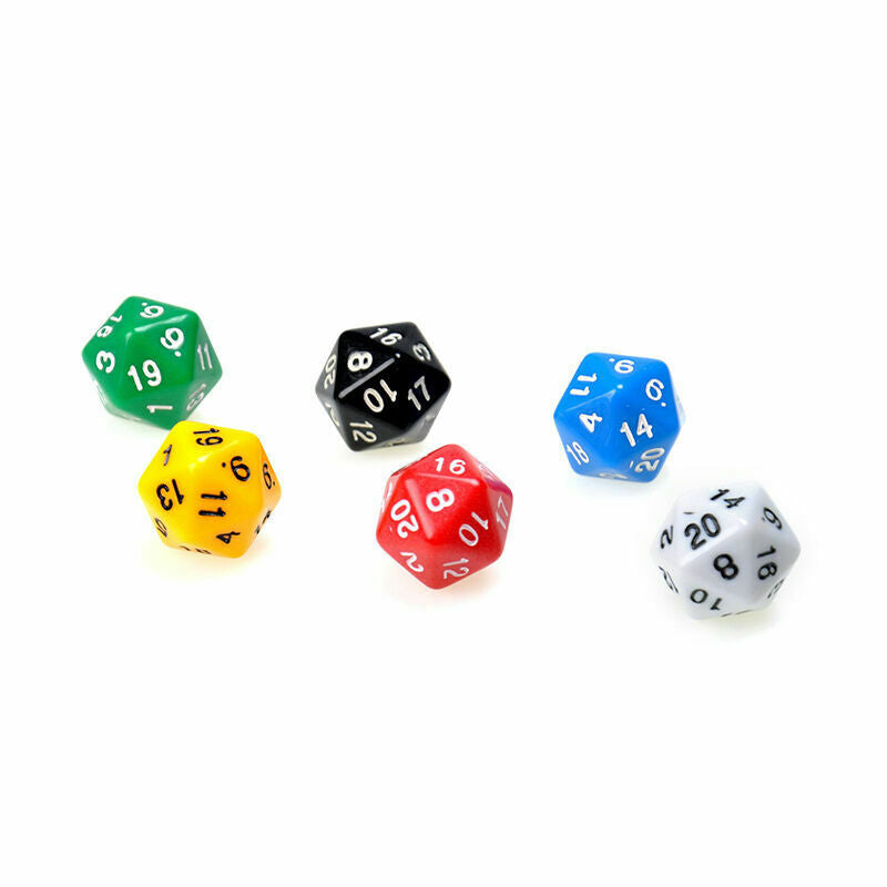 D20 Gaming Dice Twenty Sided Die RPG D&D Six Opaque Color Random New. Hot F J5G9