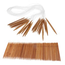 93pcs Bamboo Straight Circular Knitting Needle Crochet Hook Weave Set 2-10mm