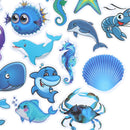 49Pcs Cute Blue Sea Marine Animals Stickers Suitcase Laptop Skateboard Decals Tw