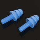 Pair Swimming Dive Flexible Silicone Ear Plugs Earplug Blue R7K5