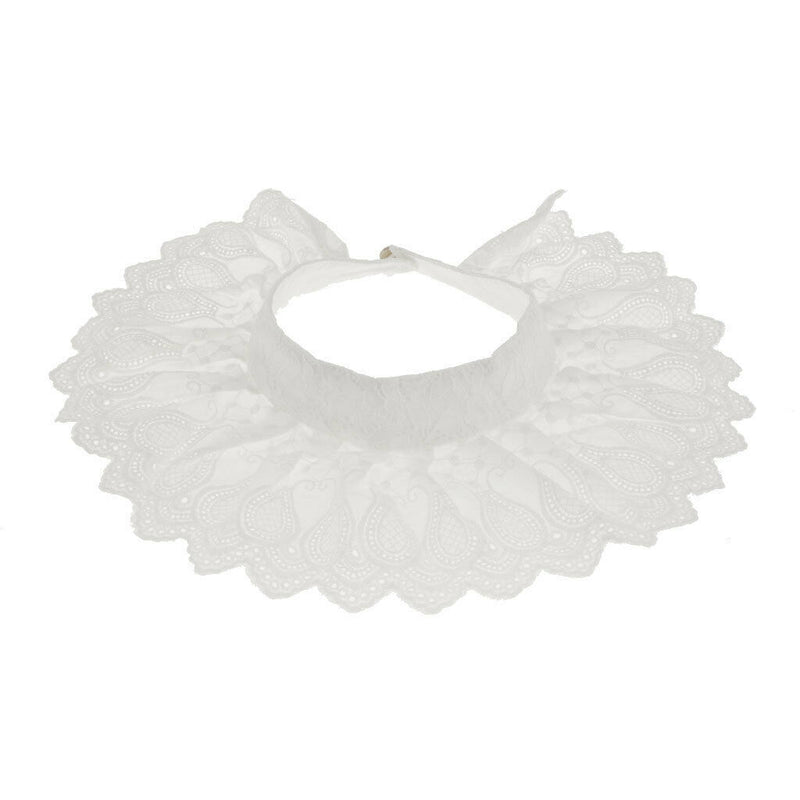 New White Women's Girls Lace Faux False Collar Lapel Choker Peter Pan Necklace