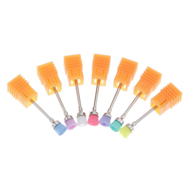 Nail Art Drill Bit Cleaning Brush, 7pcs Electric Machine Files Remover Manicure