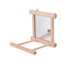Bird Mirror & Perch Wooden Interactive Bird Toys Budgie Canary Cockatiel Finch F