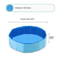 1pc Pet Swimming Pool Foldable Portable Pet Pool Non-slip Bottom for Dogs Blue