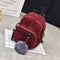 New Fashion Spring Women Corduroy Mini Backpack Girls School Bag with Plush