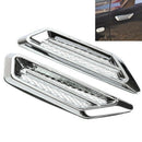 2Pcs Plastic Chrome Car SUV Air Flow Fender Side Vent Decor Stickers Accessory