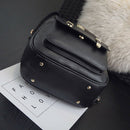 3pcs Women PU Leather Backpack School Bag Shoulder Bag Card Holder(Black)