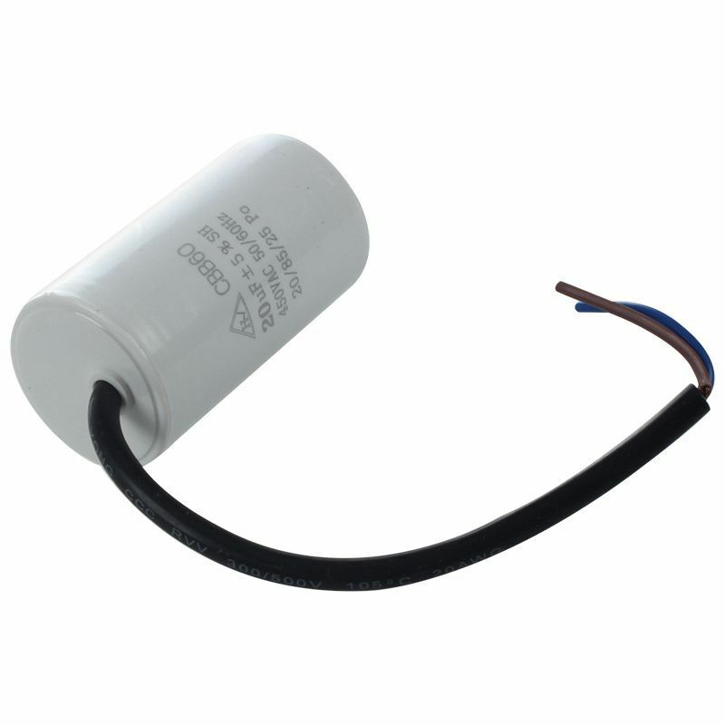 CBB60 20uF Wire Lead Cylinder Motor Run SH Capacitor AC 450V X3W1