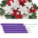 5PCS Multifunction Quilling Slotted Tools Paper Pen Long Short Metal Stylus E0N1