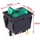 Double boat rocker switch 6 Pin On-Off with green light 20A 125VAC KCD6
