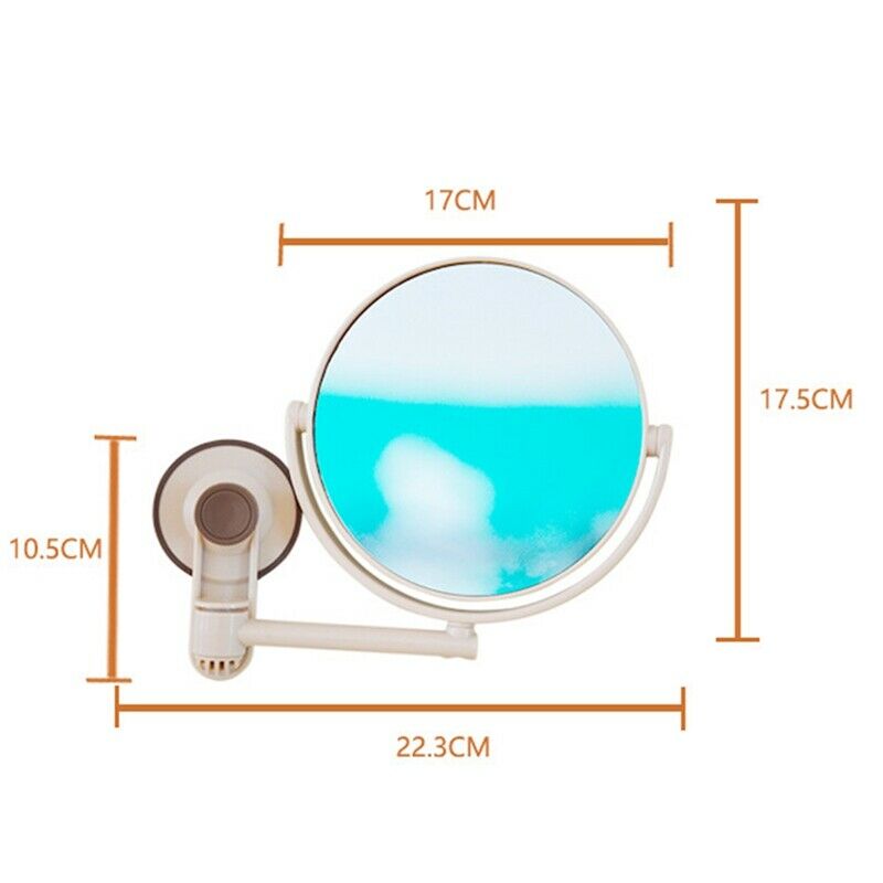Bath Mirror Cosmetic Mirror 1X/3X Magnification Suction Cup Adjustable Make S1M5