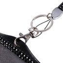 Rhinestone Crystal Work Card ID Case Holder Lanyard Sling (Black) B8N1