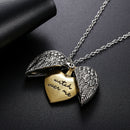 Necklace Love Heart-shaped Wings Double Sided Lettering Clavicle Chain for Women