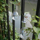 4Pcs Plastic Solar Powered Light Bulbs Colorful Garden Clear Hanging Lamp Set #