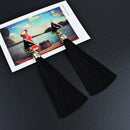 Woman Bohemian Earrings, Ethnic Rope Tassel (Black)