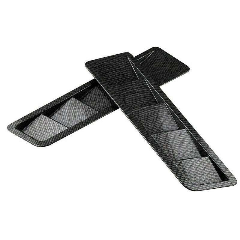 2PCS Universal Carbon Fiber Look Style Hood Vent Louver Cooling Panel Trim  3C
