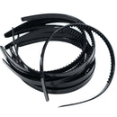10pcs 10mm/0.4" Black Plastic Plain Flexible Alice Hair Bands Headbands