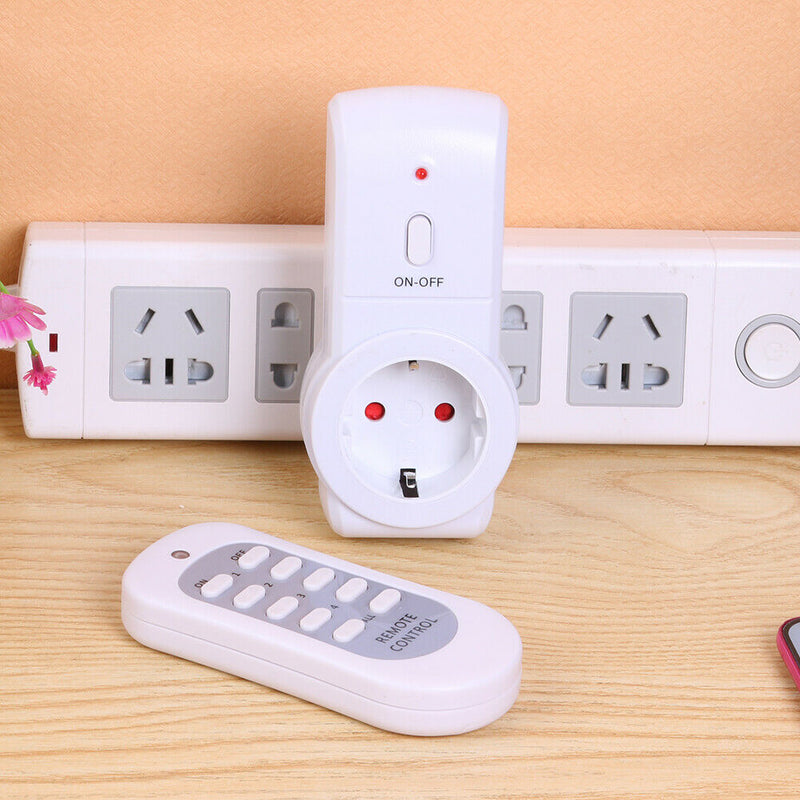 230V 10A Wireless Remote Control Power Outlet Light Switch Socket 1 EU Plug