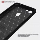 Carbon Fiber Soft TPU Protective Cover Cell Phone Case for OPPO A73 Black