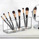 3 Slot Makeup Brush Holder OrganizerClear Acrylic Cosmetic Case Brushes B0O1